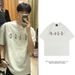 White Gray Short Sleeved T-shirt For Men, Summer American High Street Trendy Brand, Loose Fitting Couple With Five_viptrois.com