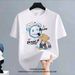 【DORAE】Unisex Oversized T-shirt (100% Cotton) Off-White ("Draw It Bear" Print & Playful Art Casual Design) – Casual Style For Everyday Casual_viptrois.com