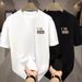Black Ice Silk T-Shirt Summer Unisex Short Sleeve Trendy Couple Outfit Versatile Simple Style For Men And Women_viptrois.com