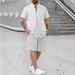 Men's Clothing Casual Cardigan Short Sleeved Suit Summer Single Breasted Cotton And Linen Button Shirt Top_viptrois.com