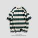 Trendy Striped Short Sleeved For Men, Summer , Trendy Teenagers, Fashionable And Cool Casual Versatile Loose T-shirt_viptrois.com