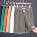 Men's Clothing Waffle Short Outer Wear Casual Loose Breathable Thin Basketball Sports Five Point Pants_viptrois.com