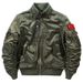 Men's Flight Jacket - Oversized Tactical Bomber Jacket With Stand Collar Embroidered Baseball Style Waterproof & Windproof (Khaki, Black, Army Green)_viptrois.com