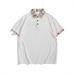 Men's Polo Shirt Casual Short Sleeved Shirt Solid Color Fashion Breathable Polo Shirt Comfortable Button Turn-down Collar Tops_viptrois.com