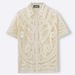 Men's Clothing European And American Sexy Men's Hollow Knit Sweater Short Sleeved Hand Crocheted Cardigan Polo Shirt_viptrois.com