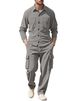 Cross-Border European And American Casual Sports Lapel Cardigan Long Sleeve Two-Piece Set Men's Loose Corduroy_viptrois.com