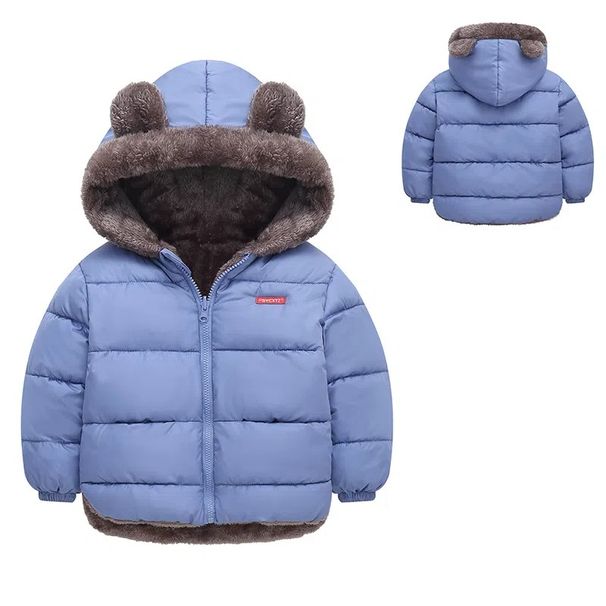 Kids Clothing children's lambskin cotton coat boys new cotton coat girls baby thickened hooded cotton coat small and medium children's winter clothes_viptrois.com