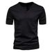 Men's Men's V-neck Short-sleeved T-shirt, Casual And Slim-fitting Sport, Henry Shirt, Solid-color T-shirt For Men_viptrois.com