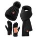 3pcs/set Unisex Knit Set – Beanie Scarf Gloves Combo With Touchscreen (Winter Warm & Couple Style)_viptrois.com