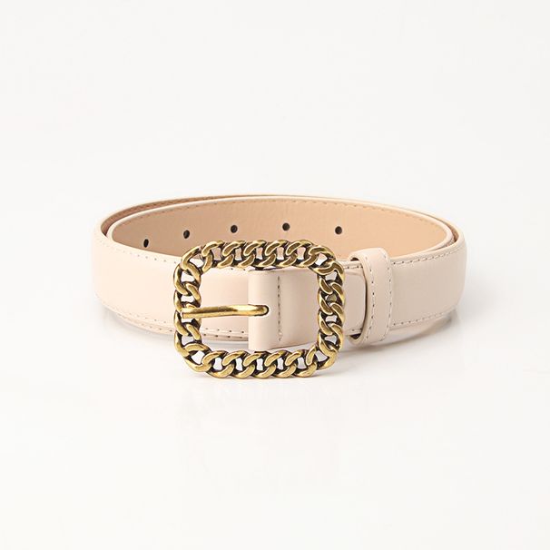 Retro simple chain square buckle women's belt fashion versatile dress coat decorative belt women's belt batch_viptrois.com
