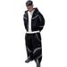 Men's Streetwear Distressed Hooded Sweatshirt - Deconstructed Patchwork Embroidery Oversized Zip-Up Jacket - Grunge Spray Paint Urban Style_viptrois.com