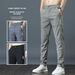 Men's Summer Thin Casual Pants, Breathable, Ice Silk, Elastic, Straight Leg, Loose Fit, Quick-Drying Pants, Trendy, Versatile, Long_viptrois.com