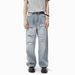 Men's Distressed Vintage Blue Jeans – Relaxed Straight-Leg Ripped Denim With Raw Hem & Grunge Aesthetic (S-XL, Mid-Rise, Zip Fly)_viptrois.com