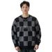 Winter Thick Warm American Style Sweater For Men Loose Fit Plus Size Checkered Jacquard Knitwear Trendy Brand_viptrois.com