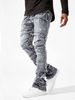 The New Men's Denim Street Fashion Hit Stretch Patch Denim Straight-leg Pants_viptrois.com