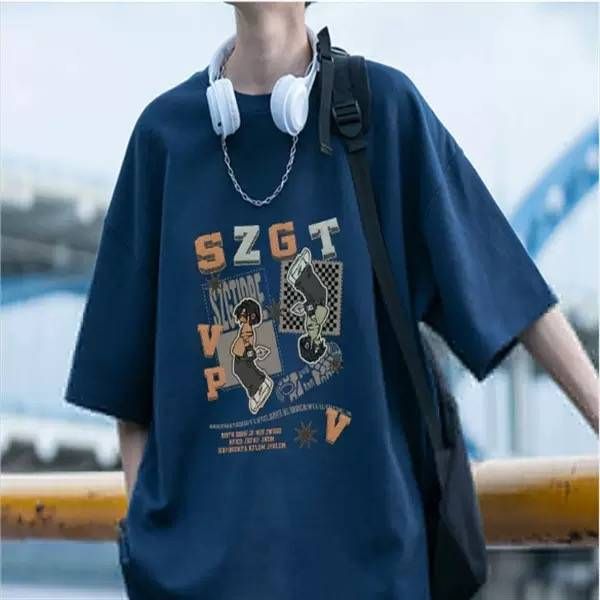 2025 Men's New Vintage Large-size Loose T-shirt Fashion Brand Top_viptrois.com