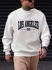 Men's Loose Casual Fashion Los Angeles Letter Pattern Printed Round Neck Long Sleeved Sportswear For Autumn And Winter_viptrois.com