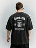 Vintage Washed Double-Sided Print Globe Arch Letter Slogan Heavyweight 230g Cotton T-Shirt Men's Casual Streetwear Tee_viptrois.com