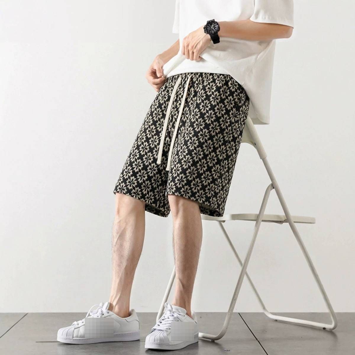 Men's Vintage Print Shorts - Summer Casual 5-Inch Inseam Athletic Shorts With Streetwear Design, Lightweight Quick-Dry Fabric_viptrois.com