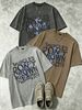 100% Cotton Washed Vintage Men's 3-Pack T-shirts Muscles Don't Crown The King Quote Print Crew Neck Short Sleeve Casual Tops In Gray Brown Light Gray_viptrois.com