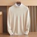 Nordmann Men's Double Layer Half Turtleneck Autumn Winter New 100% Pure Cashmere Thickened Sweater Solid Color Knitted Inner Wear_viptrois.com