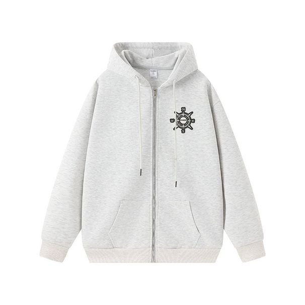 Men's Clothing 25 Heavy Sweatshirt Men's Spring And Autumn Style American Couple Double Pull Versatile Solid Color Trendy Brand Hooded Jacket 02_viptrois.com