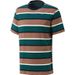 Men's Clothing Short Sleeved Striped Print Youth Casual T Shirt Polyester Round Neck Top_viptrois.com
