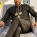 Men's Embroidered Shirt and Solid Drawstring Pants 2 Piece Suit Set_viptrois.com