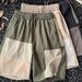 Men's Clothing Summer Thin Stitching Overalls Shorts Men's Straight Casual Trendy Sports Wear Teenagers_viptrois.com
