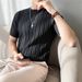 Men's Cooling Knit Polo Shirt – Slim Fit Short Sleeve T-Shirt With Moisture-Wicking Fabric (M-3XL, Breathable & Wrinkle-Free, White/Black/Beige)_viptrois.com