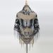 New Tassel Triangle Scarf Solid Color Hollow Lace Butterfly Embroidery Triangle Shawl Scarf For Women_viptrois.com