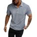 Men's Short Sleeve Shirt Spring American Style Loose Solid Color Jacquard Lapel Casual Business_viptrois.com