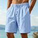 Men's Casual Loose Linen Shorts Summer Simple Commuting Sports Beach Five Point Bottoms_viptrois.com