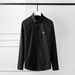 Men's Antelope Patchwork Long-Sleeve Shirt – Premium Cotton Slim Fit (Wrinkle-Free, Breathable, Sizes 44-48)_viptrois.com