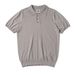 Men's Clothing Mulberry Silk Men's High End Italian Polo Shirt Men's Short Sleeved American Retro Lapel Knitted Ribbed T Shirt_viptrois.com