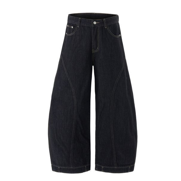 High Street Trendy Brand Silhouette Scimitar Jeans Men's Niche Deconstructed Design Sense Inverted Personality Loose_viptrois.com