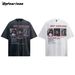 Men's Clothing High Street Washed Distressed Printed Letter Short Sleeved T Shirt Summer Men And Women Fashion Retro Loose Short Sleeved Top_viptrois.com