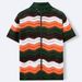 Men's Clothing Retro Striped Hollow Hook Polo Shirt Summer New Lapel Sweater_viptrois.com