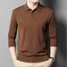 Pure Fine Pure Long Sleeve 2024 Autumn Winter New Wool Sweater Turn-down Collar Thickened Warm Base Shirt Men_viptrois.com