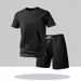 Men's Mesh Sport Short Sleeve T-Shirt & Shorts Set | Quick-Dry Athletic Two-Piece Outfit Versatile Color Options_viptrois.com