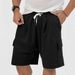 Men's Clothing Summer Men's Shorts Breathable Solid Color Drawstring Loose Squat Jogging Casual Shorts Men_viptrois.com