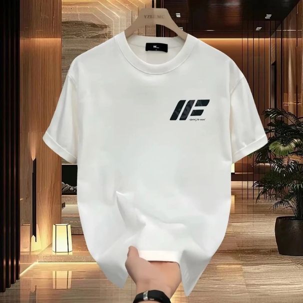 Men's Clothing Short Sleeved Ins Pure Cotton Tops Summer Men's Printed T Shirts Trendy Men And Women All Match Round Neck T Shirt Men_viptrois.com