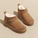 New fur integrated warm cotton shoes non-slip external transmission plus fleece short boots_viptrois.com