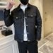Spring And Autumn Lapel Jacket Men's 2025 New Korean Version Trend Xiaoxiangfeng Jacket High-end Sense Ruffian Handsome Men's Top_viptrois.com