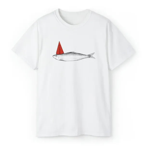 MENS WOMENS Dunce Sardine Tee - Graphic Adult Tee - Vintage Inspired Summer T-Shirt Mens Womens Tees Top_viptrois.com