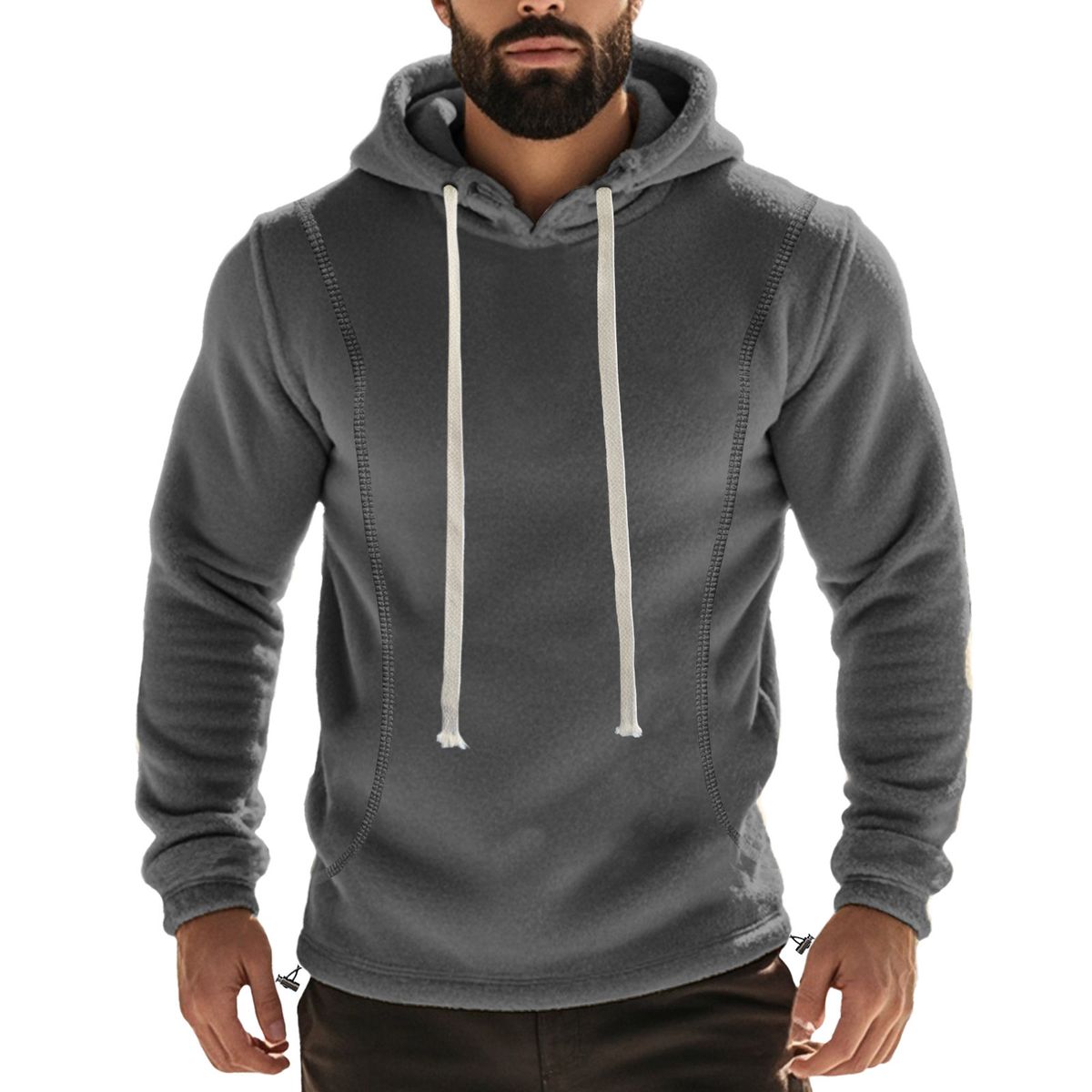 "Men's Fleece-Lined Hoodie – Winter Warm Pullover With Soft Brushed Interior (6 Colors, Oversized Fit)"_viptrois.com