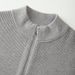 Men's High-Neck Zip-Front Knit Sweater – Winter-Ready Polyester Blend Cardigan For Casual & Business_viptrois.com