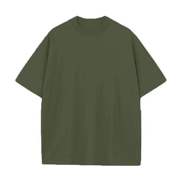 Men's Clothing Pure Cotton Trendy Brand Round Neck Short Sleeved T Shirt Men's Loose Couple Bottoming Shirt Solid Color_viptrois.com