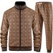 Men's Clothing New Sports Suit Trend 3d Printing Fitness Zipper Stand Collar Cardigan Casual Suit_viptrois.com