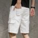 Men's Clothing Men's Loose Straight Leg Denim Shorts Summer Trendy White Casual Cargo With Large Pockets Thin_viptrois.com